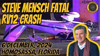 Steve Mensch RV-12iS Crash 6 Dec 2024