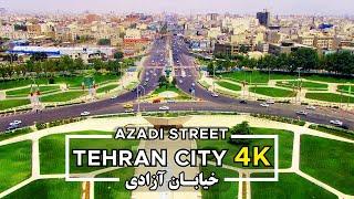 Driving in Tehran City 4K - Iran - Azadi Street West to East | رانندگی در شهر تهران خیابان آزادی