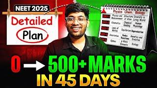 0 to 500+ marks in 45 Days| NEET 2025 | Detailed Plan