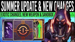 Destiny 2: SUMMER UPDATE PREVIEW! Exotic CHANGES, New Weapons, Super BUFFS, Loot Update & PvP