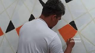 How to Paint Geometric Wall || by vitrajozz