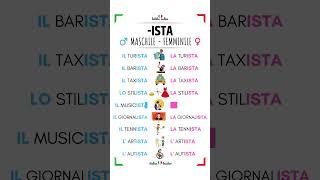 Italian Grammar for Beginners -  vs.  - Nomi in -ISTA #shorts #italianlessons