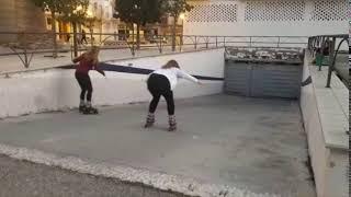 Rollerblading Fail into garage door (Original)