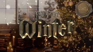 Winter at Hogwarts Library Ambience *️⁺⭑ Harry Potter ASMR Study Ambience + Music️₊ ⊹ 3 hrs