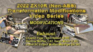 (007) Remove Muffler and Install SC Project: 21-24 #NinjaZX10R Transformation Mods Video Series