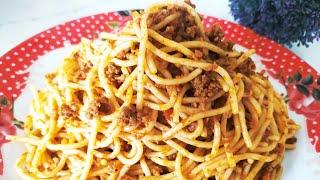 KIYMALI SPAGETTİ NASIL YAPILIR ‼️ Kıymalı, Domates Soslu Makarna ️