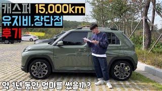 캐스퍼 1년 15,000km 주행 후기와 유지비 장단점은?