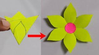 Easy Flower Craft Idea | Paper Flower Cutting Basic | Beautiful Paper Flower Making