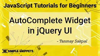 54 - Auto Complete Widget in jQuery UI | jQuery Tutorials for Beginners | jQuery UI Library