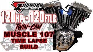 120 Horsepower Muscle 107 Twin Cam HARLEY - TIME LAPSE BUILD