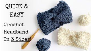 Easy Chunky Crochet Headband Free Crochet Pattern in 3 Sizes