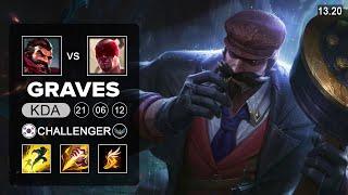 Graves vs Lee Sin Jungle - KR Challenger - Patch 13.20 Season 13