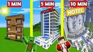 HOTEL Build Battle in Minecraft - NOOB VS PRO CHALLENGE - Maizen Mizen Maziem Parody