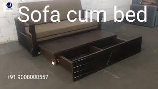 #wooden Sofa cum bed space saving Furniture by M square furnitures manufacturers      +91 9008000557