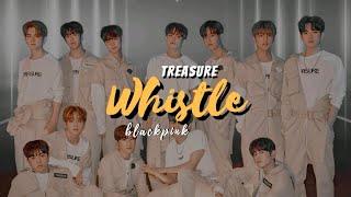 [SUBINDO] TREASURE - Whistle (Blackpink Cover) lirik terjemahan