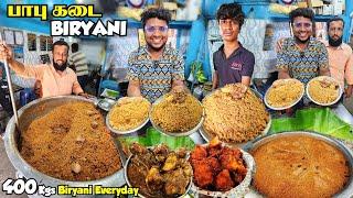 ஊரையே சுண்டி இழுக்கும் Famous Babu Kadai BIRYANI | 400kgs of Biryani per day | Tamil Food Review