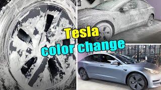 特斯拉贴膜改色：特斯拉的常规操作来了 | Tesla film color change【符号感车艺】