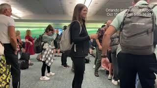 Gate 72 Terminal B to Baggage Claim to Rental Shuttle at Orlando Int Airport, Oct 15, 2023