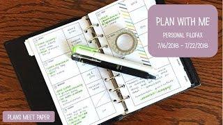 Functional Plan With Me Personal Filofax 7/16/2018 - 7/22/2018