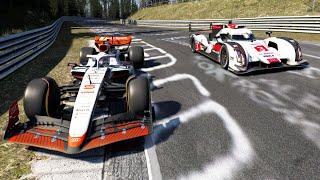 F1 Audi Sport Sauber vs Audi R18 e-tron quattro at Norschleife