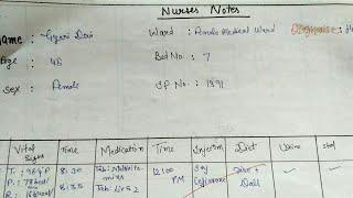 How to write Nurses notes/Nurses notes kese bnaye nursing care plan me.