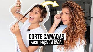 MELHOR CORTE PARA CABELO CACHEADO: Corte camadas em casa | por Jessica Melo