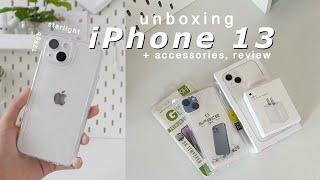 ⋆｡⋆୨୧˚ unboxing iphone 13 starlight 2024  | accessories, camera test