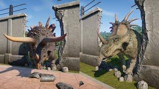 STEGOCERATOPS,STYRACOSAURUS BREAKOUT VS SPINOSAURUS,T-REX & I-REX JURASSIC WORLD EVOLUTION