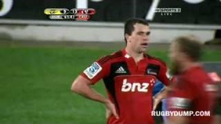 Tom Marshall's big try saving hit on Aaron Cruden