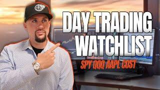 Day Trading Watchlist - SPY QQQ AAPL COST