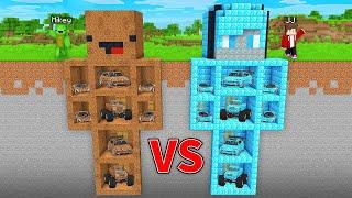 Mikey POOR vs JJ RICH BASE WITH CARS Battle in Minecraft (Maizen)