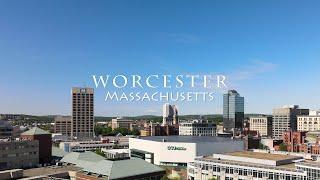 Worcester, Massachusetts - [4K] Drone Tour