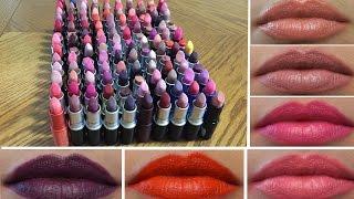 MAC Lipstick Collection | 127 LIP SWATCHES TRY ON!