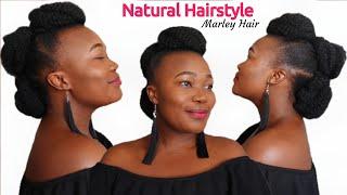 EASY MARLEY NATURAL HAIR HAIRSTYLE / Natural Protective Style / Mohawk / Top Knot