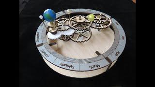 A simple wooden orrery of the inner planets