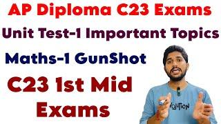 Diploma C23 Mid-1 Maths-1 Gun Shot Questions | Unit test-1 1st year important questions | bsdvp tech