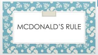 Naegele's Rule &  McDonald's  Rule