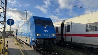 Streckenkunde Führerstandsmitfahrt Rheintalbahn am morgen Richtung Basel Lörrach Sonne Schweiz 4K