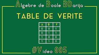 Algèbre de Boole BDarija 005 | Exercice ( Table de Vérité )