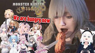 All Hololive JP Members Reaction To Delicious Meat Eating Scene In Monster Hunter Wilds【ENG SUB】