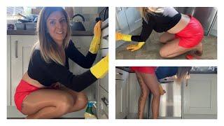 ASMR Kitchen Cleaning - Spraying and Wiping Cleaning My Kitchen Cupboards - Housewife Chores