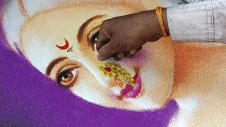 Maharashtrian Look Rangoli | Women | Step By Step | l   Special  Skin Colour Seding Rangoli 