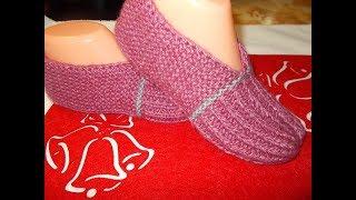 СЛЕДКИ НА 2 СПИЦАХ/ САМЫЕ ЛЕГКИЕ/ МАСТЕР КЛАСС/how to knitting slippers