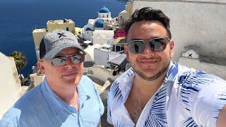 Guga and Rob in Santorini, Greece