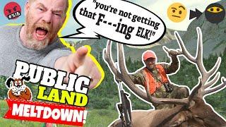 Public Land MELTDOWN!!! - Nut Job Tries to Fight Pigman & Crew Over MASSIVE Bull Elk in Utah!