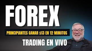 Forex Para Principiantes $13 Dolares en 12 minutos trading en vivo con Tomas Spyker.