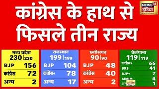 Election Result 2023 : Chhattisgarh में Congress फिर निकली आगे, BJP थोड़ा सा पीछे | News18 India