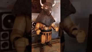 RIP MANTAUR!Custom WWE Hasbro Retro Figure w/ Removable Bull Headgear! Rare WWF Typhoon Mod4 Fans