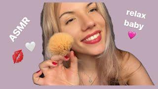 ASMR | brushing your face with calming affirmations  making you feel comfortable