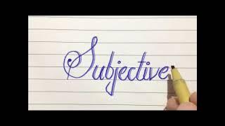 "Subjective" in 7 different styles|| English paper